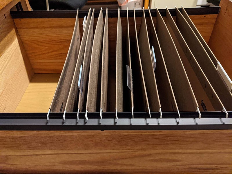 Custom Accents PVC Hanging File Rail for 1/2 Drawer Sides 2 Feet Long Black (Sold in Pairs) - Image 2